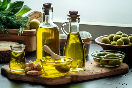 美味的食品橄榄油背景图片