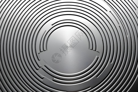 拉丝圆银色的金属圆板背景背景