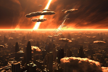 世界末日的城市概念图背景图片