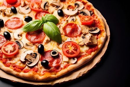 美味诱人的意式披萨背景图片