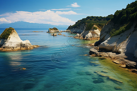 海洋的山峰石壁背景