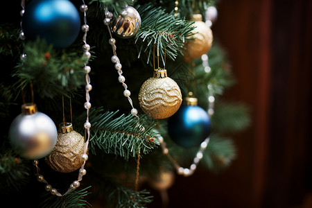 圣诞节的美丽圣诞树背景图片