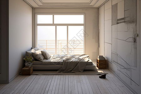 静谧温馨的卧室背景图片