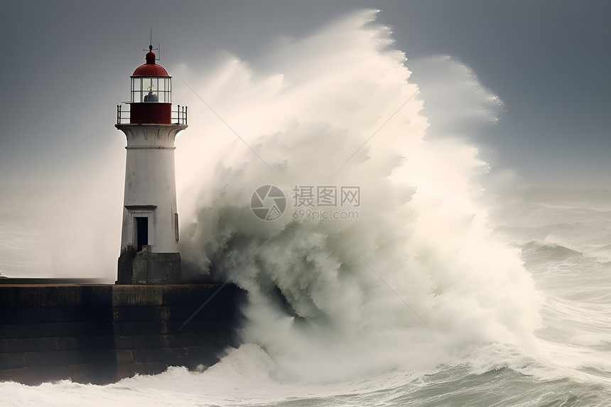 海上的灯塔图片