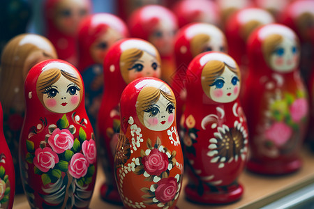 传统艺术的俄罗斯套娃背景图片