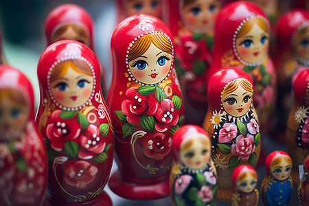 俄罗斯列巴精美的俄罗斯套娃背景