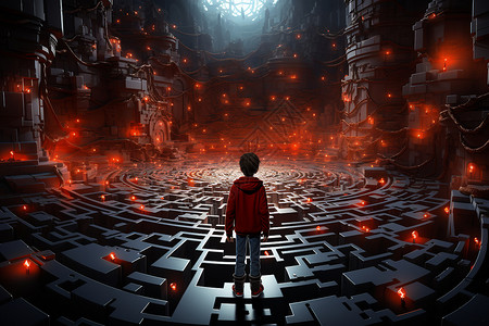 探索迷宫的机器人背景图片
