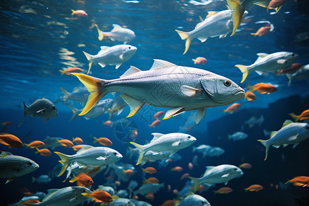 海底的鱼群热带环境高清图片