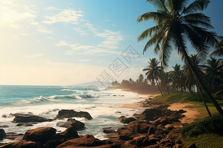 海滩上的风景背景图片
