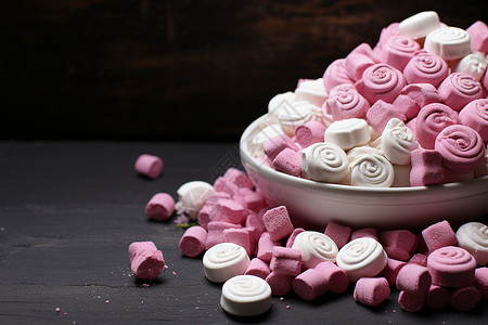 粉色和白色的糖果背景图片