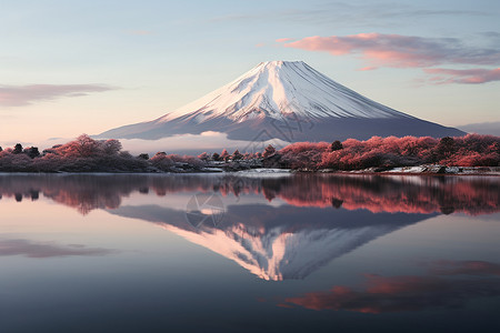 美丽的雪山风景背景图片