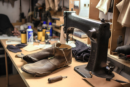 鞋匠的工作间背景图片
