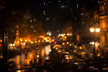 夜晚的城市街道背景图片