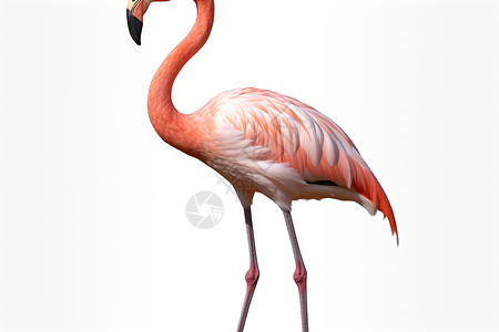 优雅粉红的野生火烈鸟高清图片