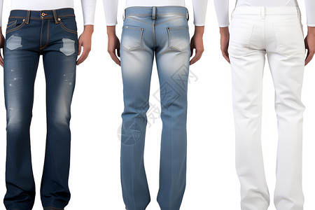 时尚的三色牛仔裤背景图片