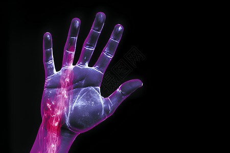 可视化数据科技蓝色的手背景图片