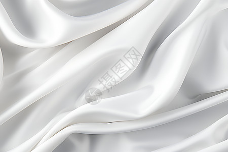 柔软丝滑的白色丝绸面料背景图片