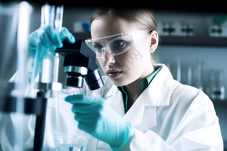 实验室中的女性科学家背景图片