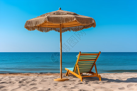 沙滩上的遮阳伞背景图片