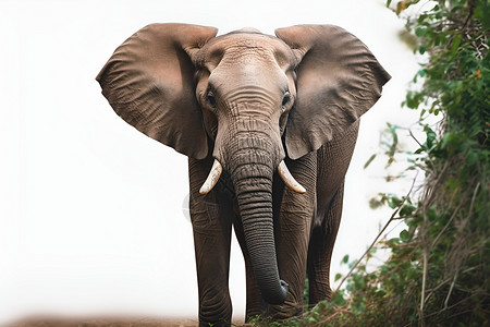 大象鼻子花洒自由行走的大象背景