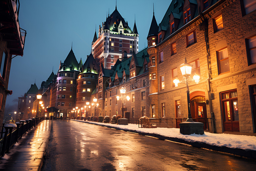 冬季的城市街道图片