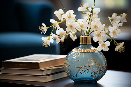 桌子上的花瓶背景图片