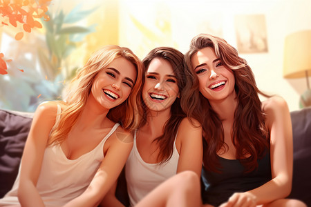 快乐的三位女士高清图片