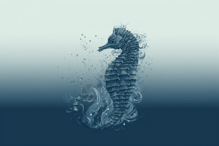 海洋海水中的海马背景图片