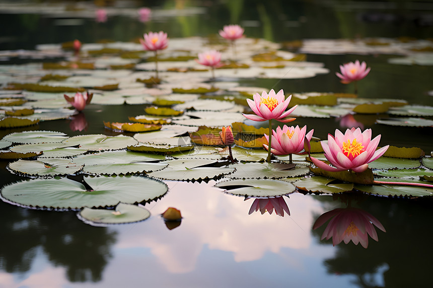 美丽粉红莲花图片