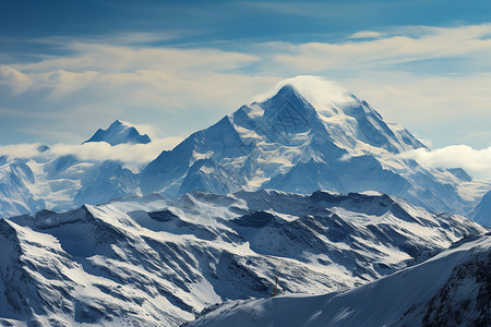 雪峰下的山脉背景图片