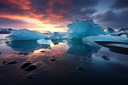 漂浮的大冰山背景图片