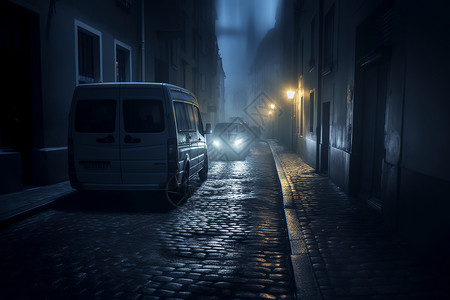 夜晚的城市街道高清图片