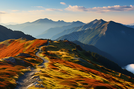 秋天的山脉背景图片