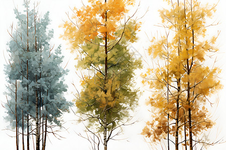 树木四季背景图片