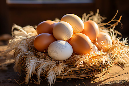 农场新鲜蛋美味窝蛋高清图片