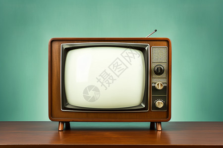 黑白画质的老式电视机背景图片