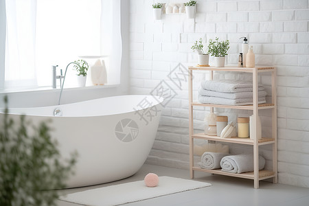 清新的现代浴室背景图片