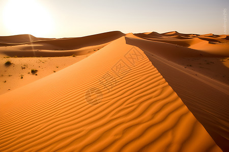 孤寂的黄沙中的红色之丘背景图片