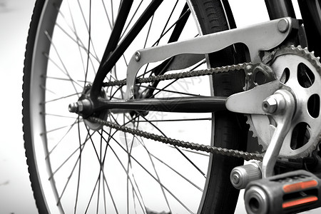 自行车上的链条高清图片
