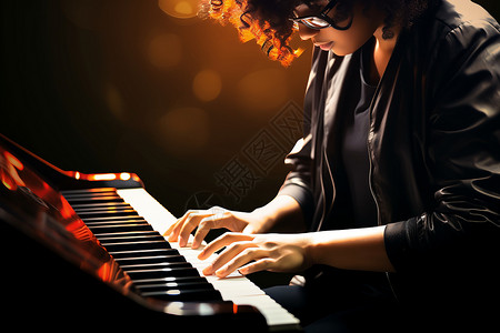 弹奏钢琴的音乐家背景图片