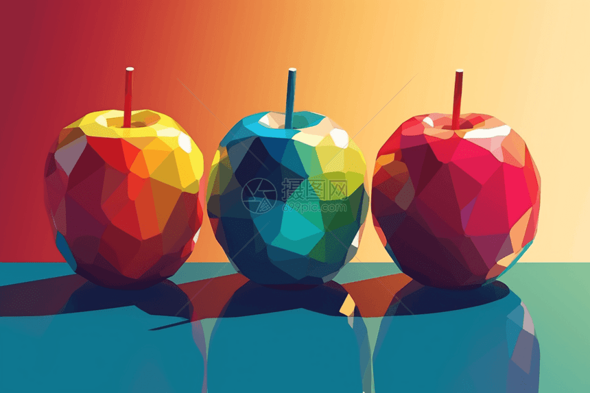 创意美感的苹果插图图片