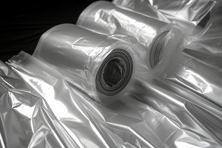 透明的塑料卷筒背景图片