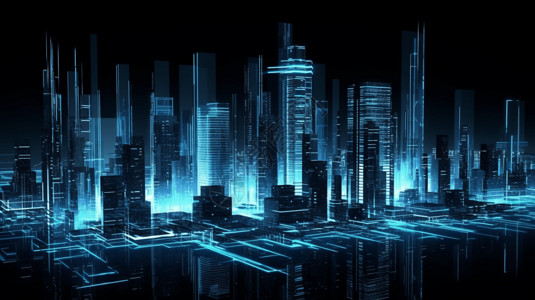 的二进制代码城市背景图片