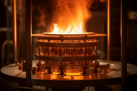 燃烧室的火焰和强烈的热量背景图片