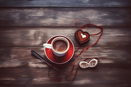 温暖冬日的咖啡饮品背景图片