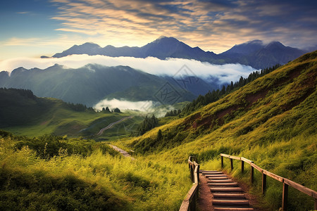 乡村的美丽风景背景图片