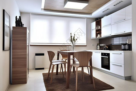 现代风格的厨房设计背景图片