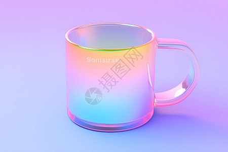 虹彩色的杯子背景图片