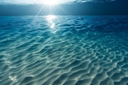 在海底阳光照射在海水上背景