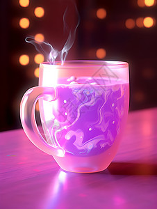 梦幻浪漫的奶茶插图背景图片